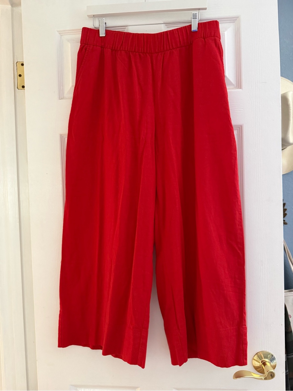 GAP Wide-Leg Pull On Ankle Length Red Women's Pants